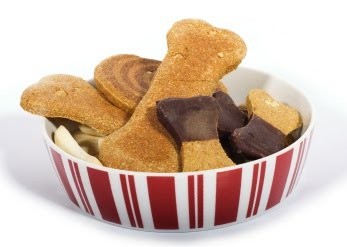 Bowl of homemade dog cookies