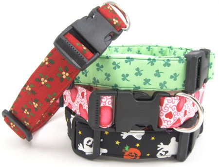 Different colored dog collars